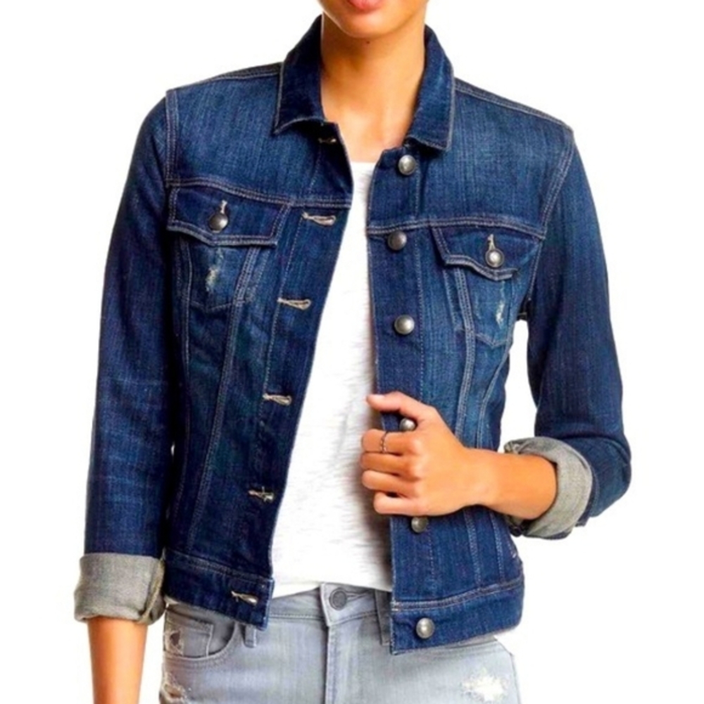 Articles of Society Taylor Jean Jacket Size L Coachella Wash Blue Denim Festival
